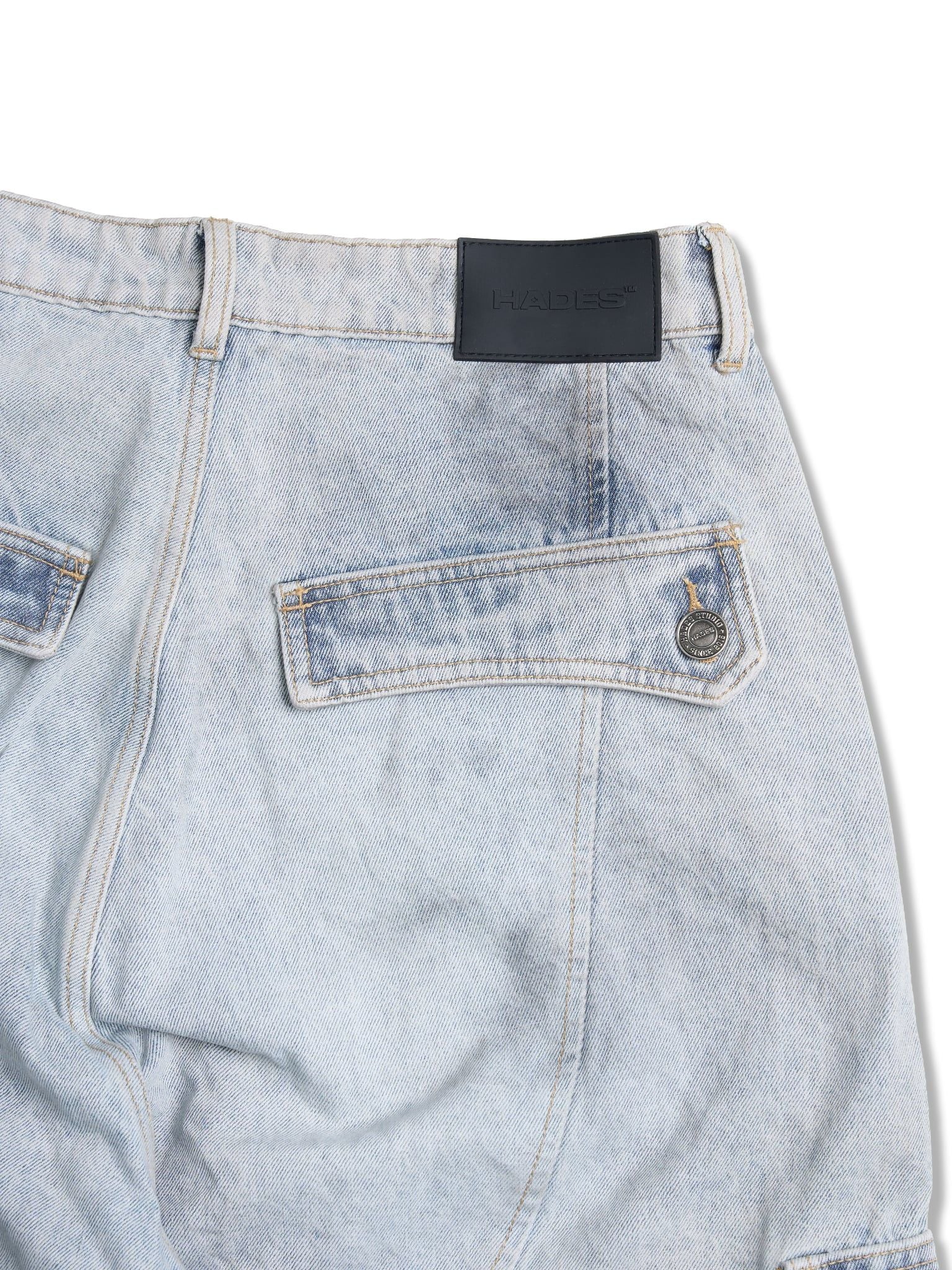  HADES OFF GRAY WASH CARGO JEANS 