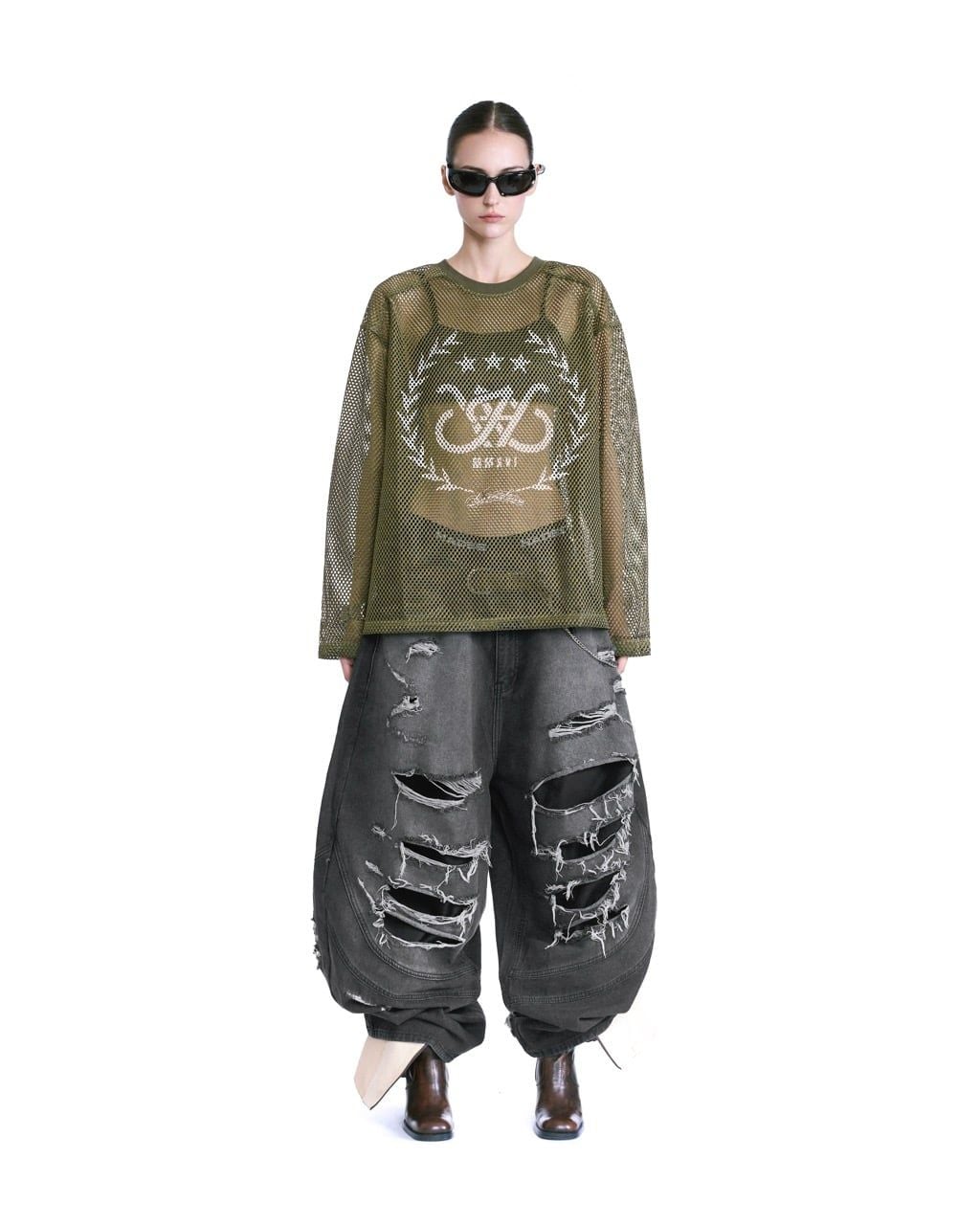  HADES LAUREL MESH LONGSLEEVE TEE - GREEN 