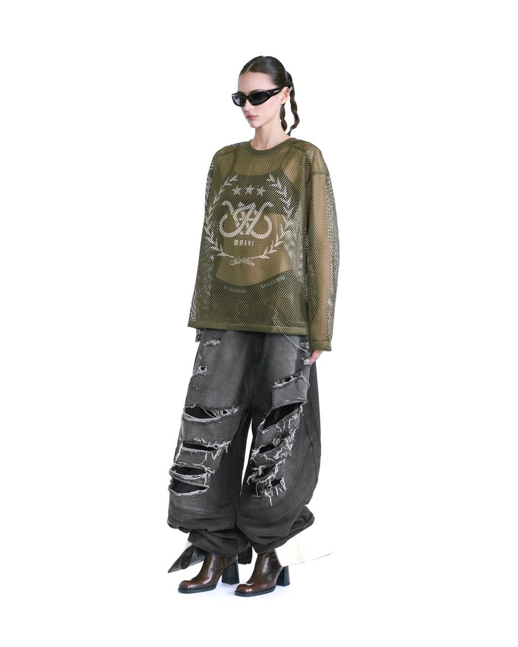  HADES LAUREL MESH LONGSLEEVE TEE - GREEN 