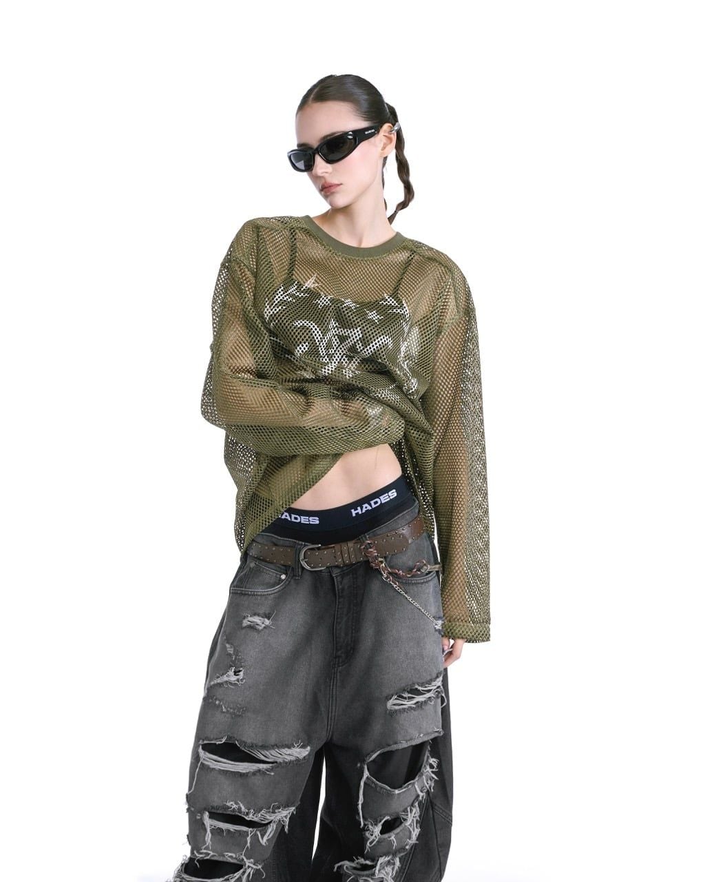  HADES LAUREL MESH LONGSLEEVE TEE - GREEN 