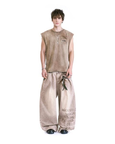  HADES STONEWASH TANK - BROWN 