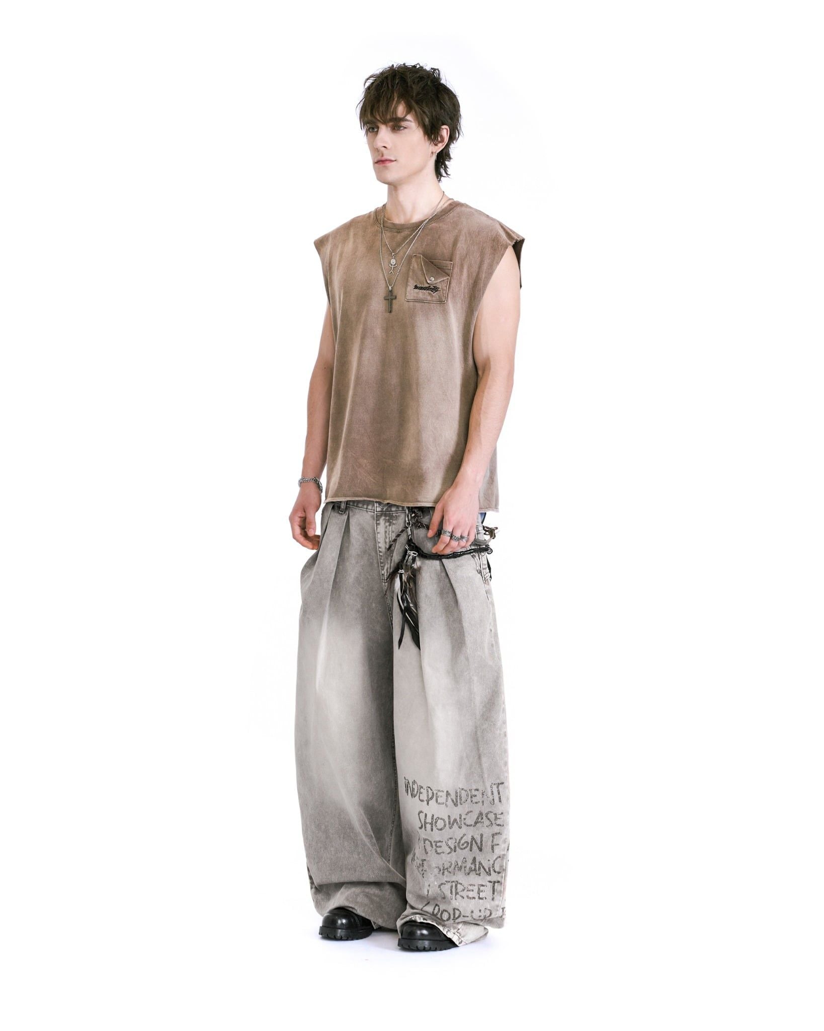  HADES STONEWASH TANK - BROWN 