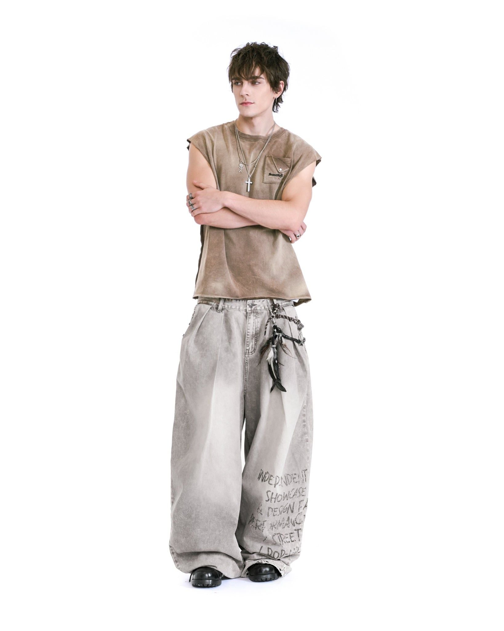  HADES STONEWASH TANK - BROWN 