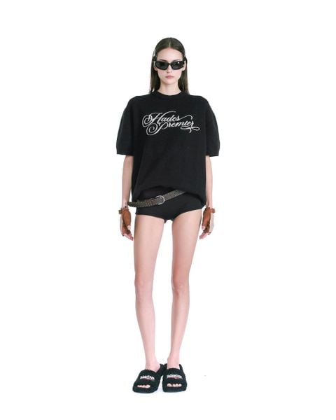  HADES STAMPED KNITTED TEE - BLACK 