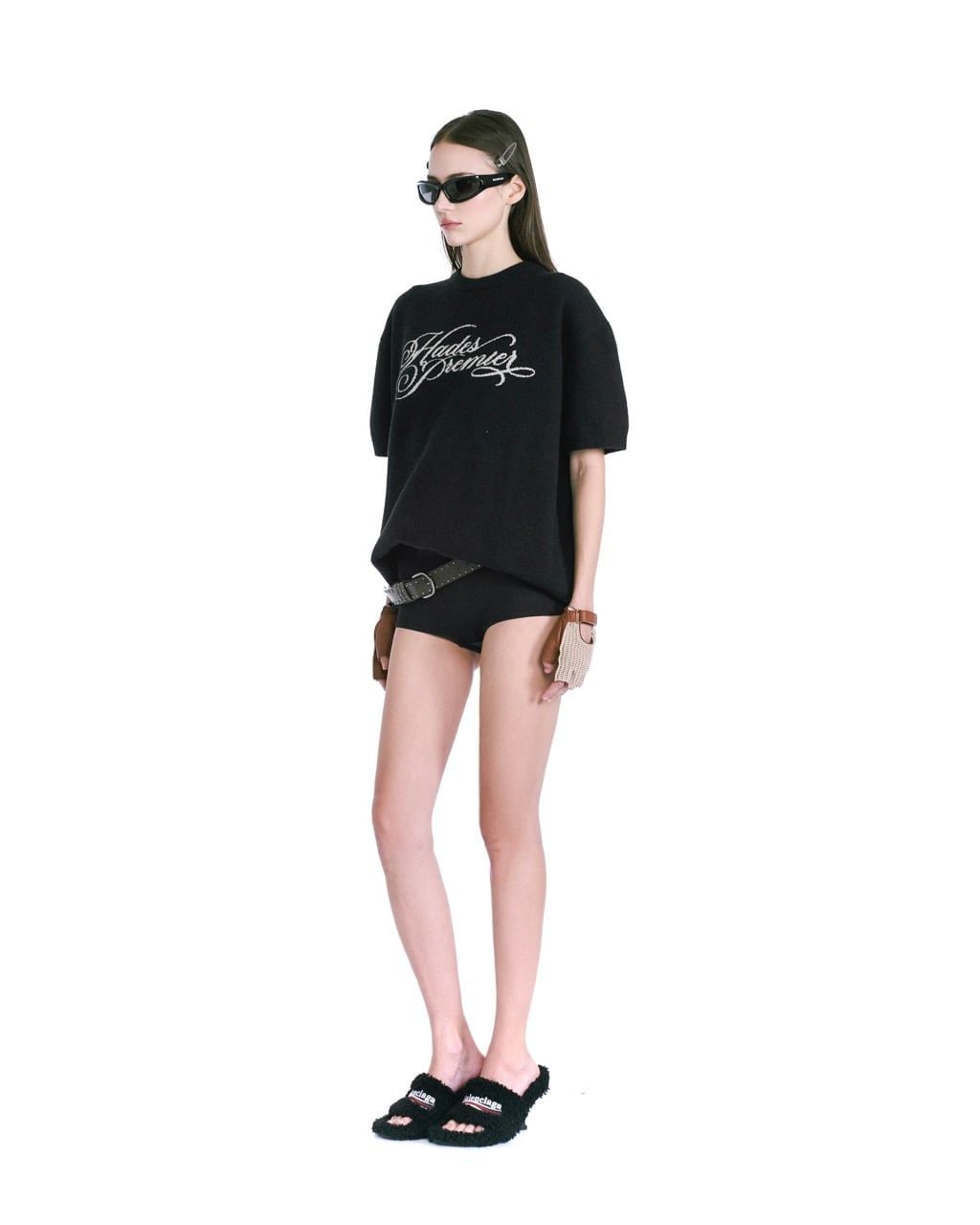  HADES STAMPED KNITTED TEE - BLACK 