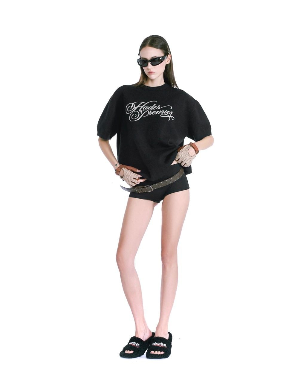  HADES STAMPED KNITTED TEE - BLACK 
