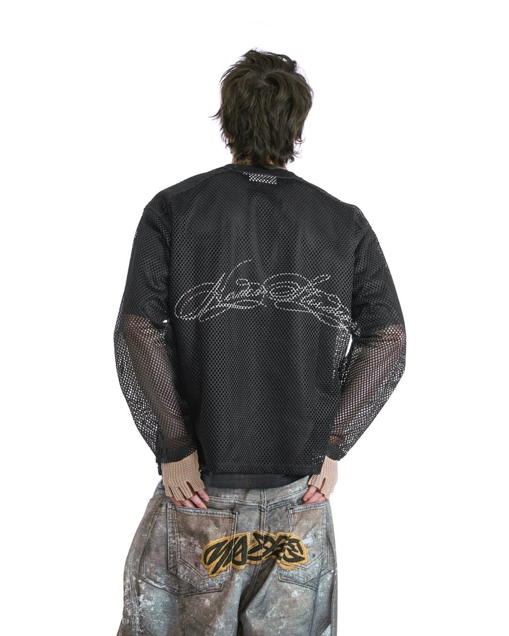  HADES LAUREL MESH LONGSLEEVE TEE - BLACK 