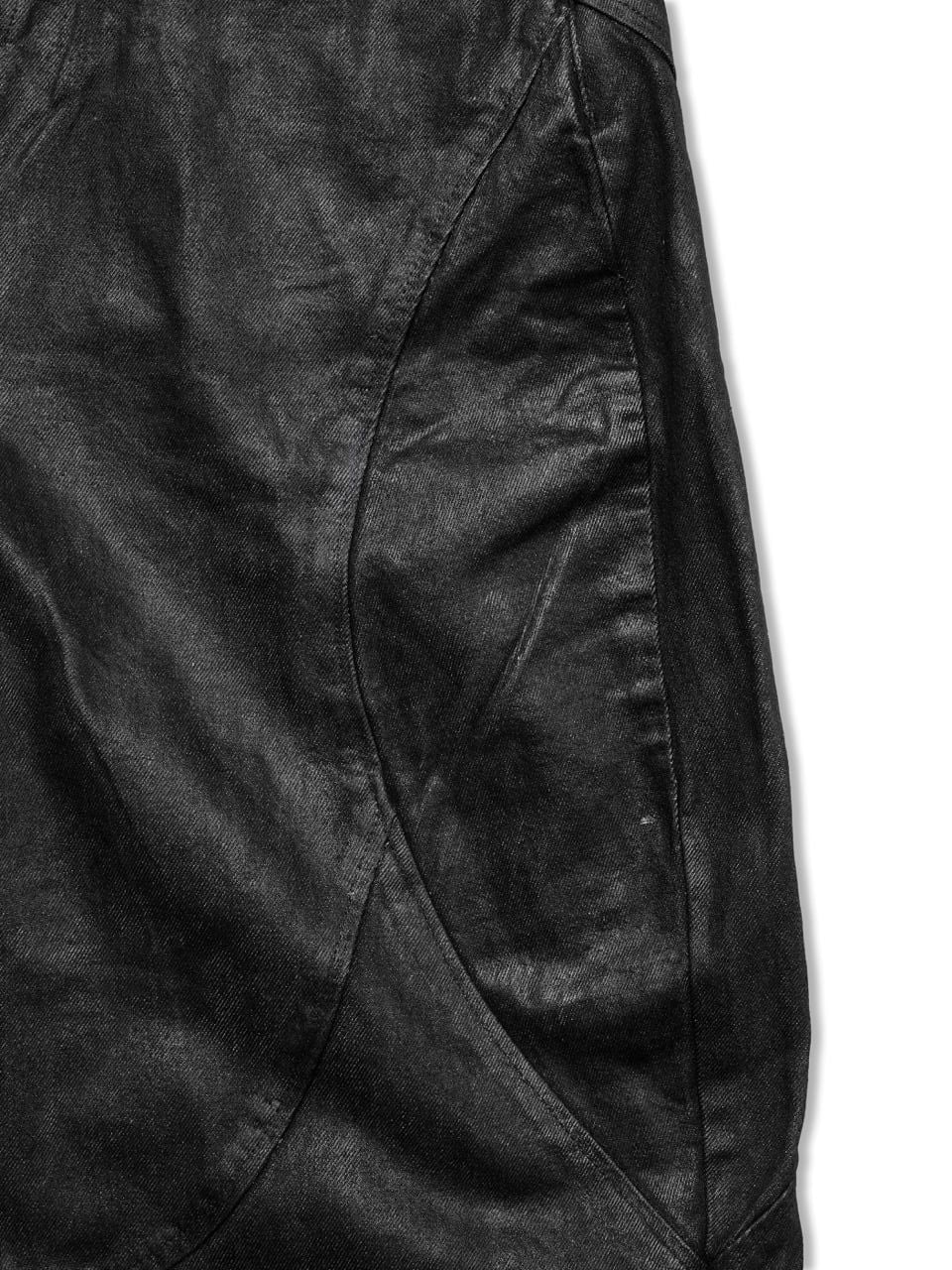  HADES FAUX LEATHER COATED WIDE-LED JEANS 