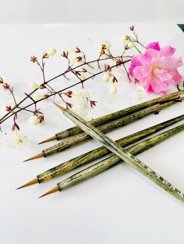  Cọ thư pháp Chengte thân xanh xám lông dê trắng 