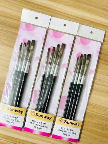  Cọ B207 4 cây lông sóc thân đen đầu bằng 