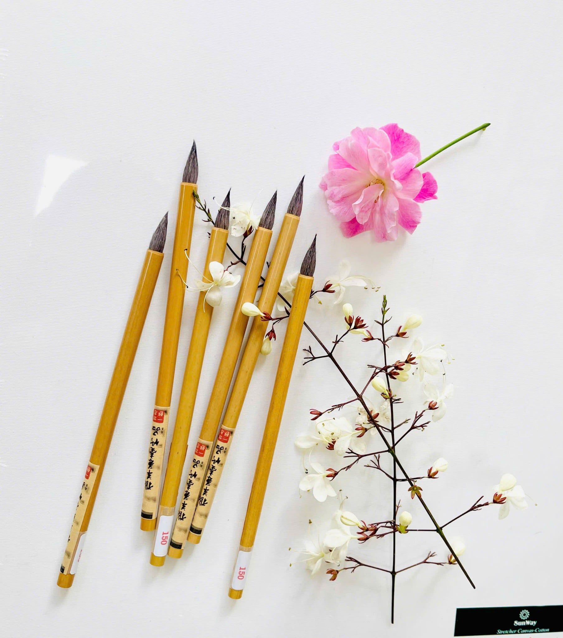 Bút lông thư pháp,vẽ tranh màu nước,vẽ tranh thủy mặc thanh trúc lông cừu cán vàng lông đen
