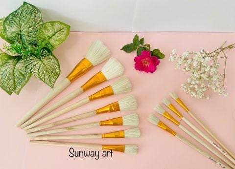  Cọ lông thỏ đầu bằng cán vàng 