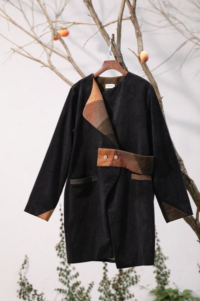 Áo khoác nhung dáng dài