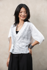 Áo KIMONO 5 chỉ - Trắng - F