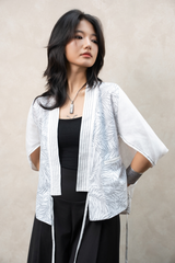 Áo KIMONO 5 chỉ - Trắng - F