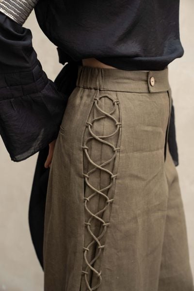 Quần đan dây hông - Olive - F
