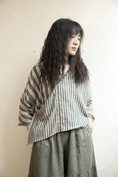 Kimono TETUA - Kẻ ghi - F