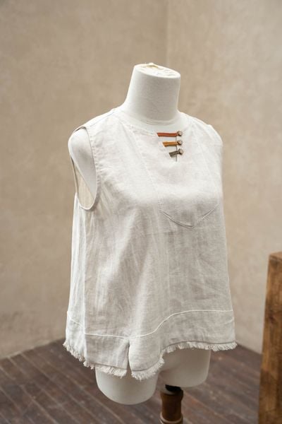 Áo ba lỗ pha biên - Muối tiêu - F