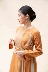 Áo dài đan vạt - Vàng bò