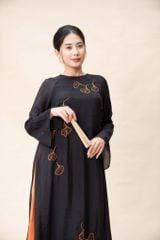 Áo dài 6 tà Đen