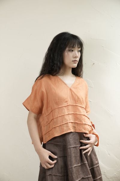 Áo ly vuông gấu - Cam - F