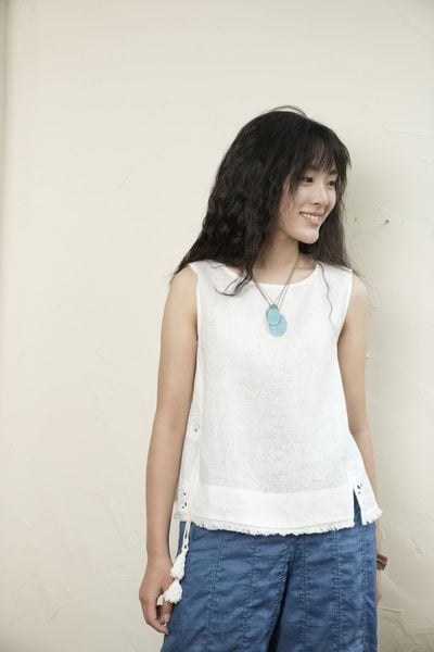 Áo ba lỗ can hoa - Trắng - F