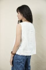 Áo ba lỗ can hoa - Trắng - F