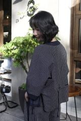 Kimono túi nổi  - Kẻ sọc đen - F