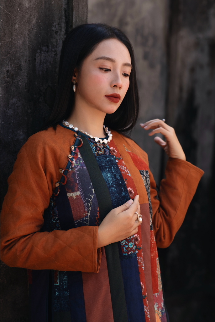 Áo dài can chần tay - Nhiều màu