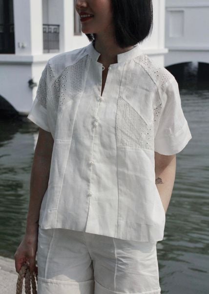 Áo can hoa - Trắng - F