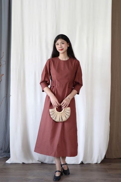 Váy DONA chun eo - Hồng vỏ đỗ