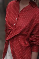 Áo sơ mi V ngược - Đỏ gạch - F