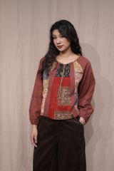 Áo Boho can nhuộm thủ công - F