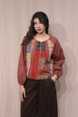 Áo Boho can nhuộm thủ công - F