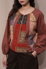 Áo Boho can nhuộm thủ công - F