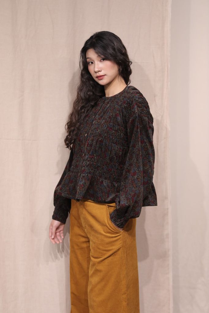 Áo nhung nhún - Rêu - F