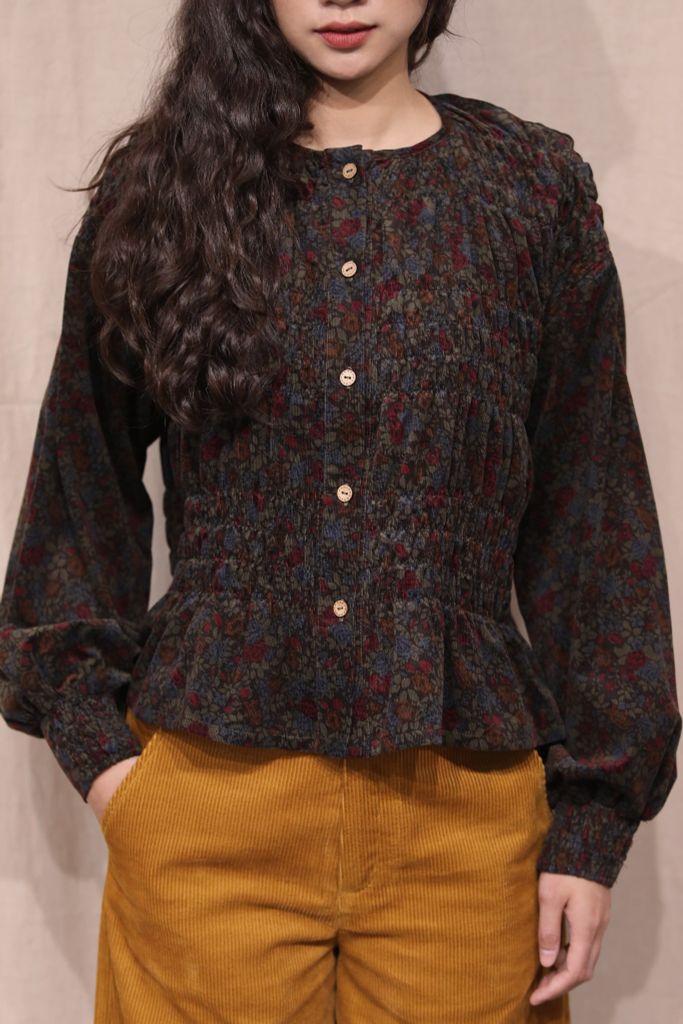 Áo nhung nhún - Rêu - F