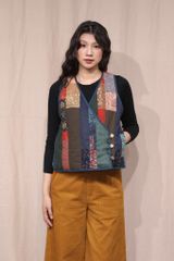 Áo Gile chần bông can dọc - Nhiều màu - F