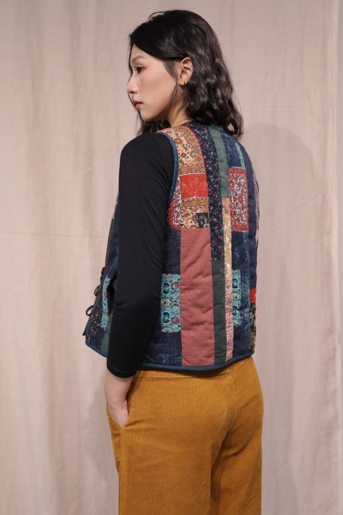 Áo Gile chần bông can dọc - Nhiều màu - F