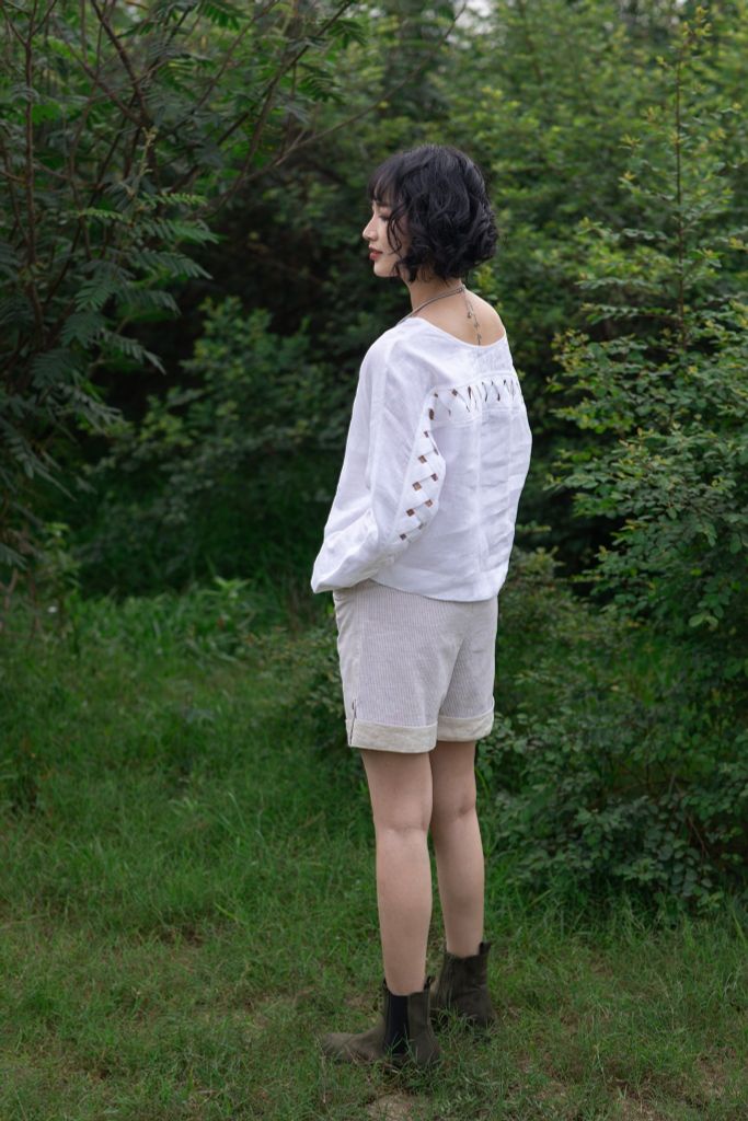 Áo cổ thuyền đan nong - Trắng - F