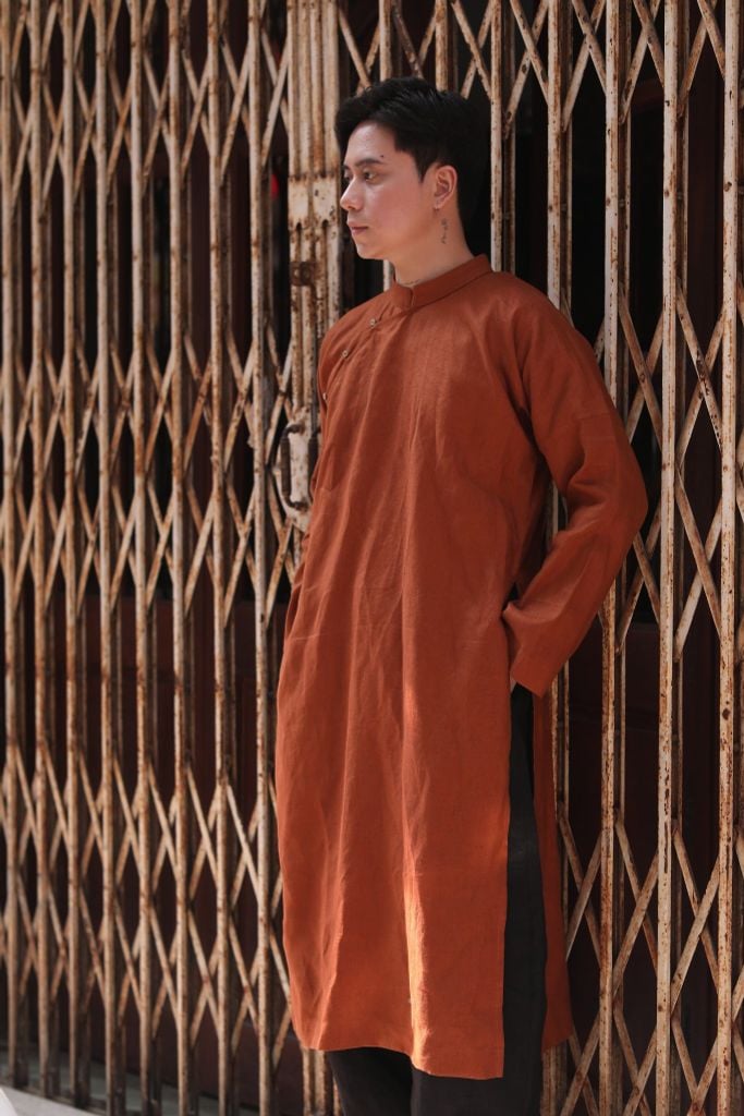 Áo dài nam - F - Cam