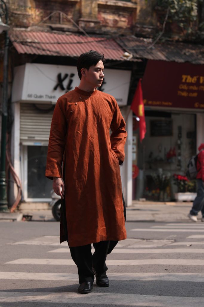 Áo dài nam - F - Cam