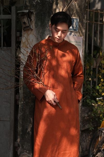 Áo dài nam - F - Cam