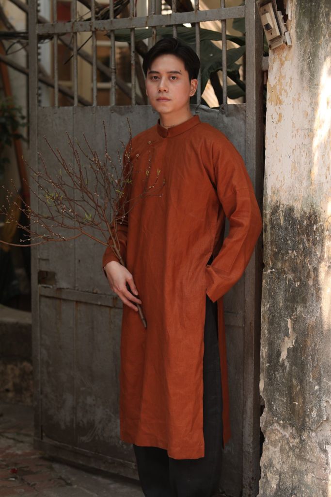 Áo dài nam - F - Cam