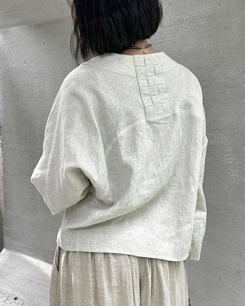 Áo kimono đan nong - Be - F