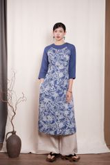 Áo dài mắt hí - Navy