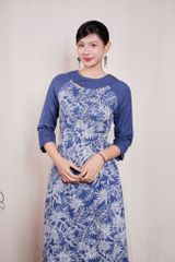 Áo dài mắt hí - Navy