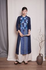 Áo dài can nhuộm thủ công - Navy