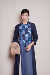 Áo dài can nhuộm thủ công - Navy
