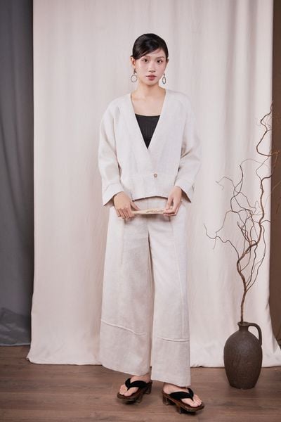 Áo kimono pha biên - Be - F